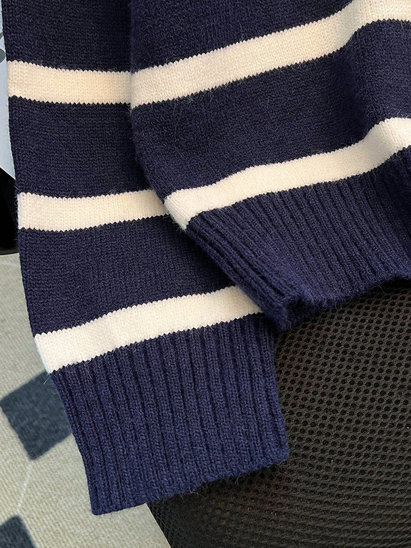 New Autumn/Winter Women Striped Zipper Turtleneck Sweater, Fashion Minimalist Pullover Classic Style,Long Sleeve Tops