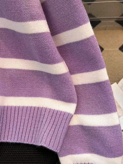 New Autumn/Winter Women Striped Zipper Turtleneck Sweater, Fashion Minimalist Pullover Classic Style,Long Sleeve Tops