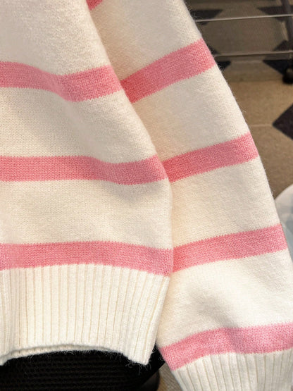 New Autumn/Winter Women Striped Zipper Turtleneck Sweater, Fashion Minimalist Pullover Classic Style,Long Sleeve Tops