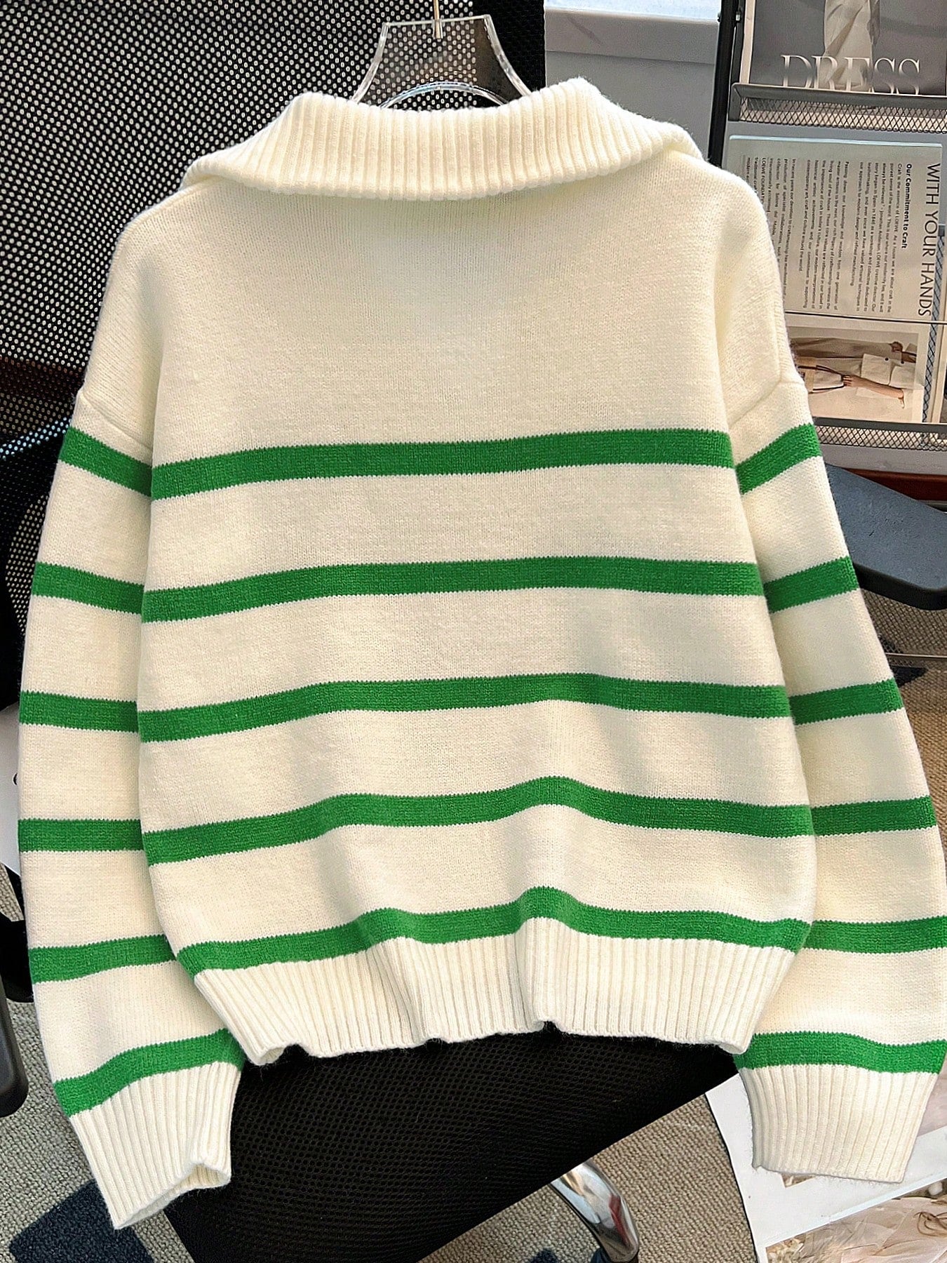 New Autumn/Winter Women Striped Zipper Turtleneck Sweater, Fashion Minimalist Pullover Classic Style,Long Sleeve Tops