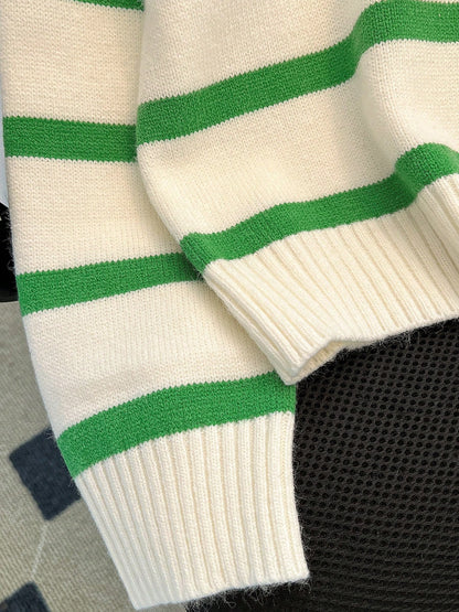 New Autumn/Winter Women Striped Zipper Turtleneck Sweater, Fashion Minimalist Pullover Classic Style,Long Sleeve Tops