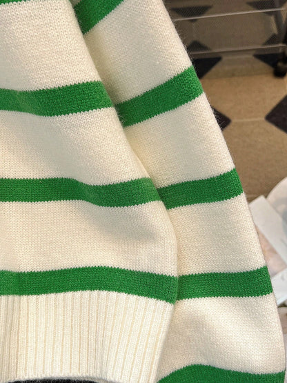 New Autumn/Winter Women Striped Zipper Turtleneck Sweater, Fashion Minimalist Pullover Classic Style,Long Sleeve Tops