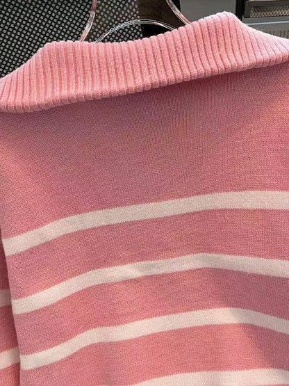 New Autumn/Winter Women Striped Zipper Turtleneck Sweater, Fashion Minimalist Pullover Classic Style,Long Sleeve Tops