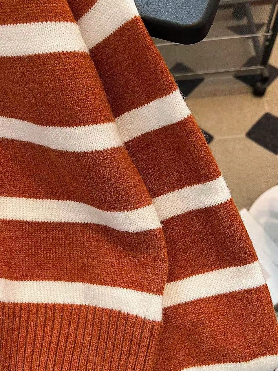 New Autumn/Winter Women Striped Zipper Turtleneck Sweater, Fashion Minimalist Pullover Classic Style,Long Sleeve Tops