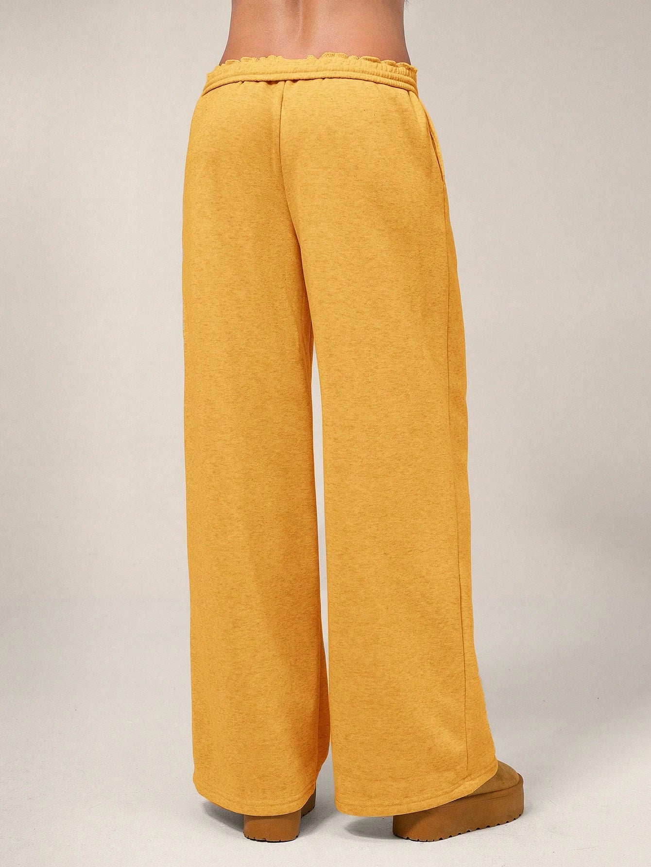 Forever 21 Autumn/Winter New Casual Loose Fit Elastic Waist Wide Leg Sweatpants, Thicker Thermal Lined, Versatile & Slimming