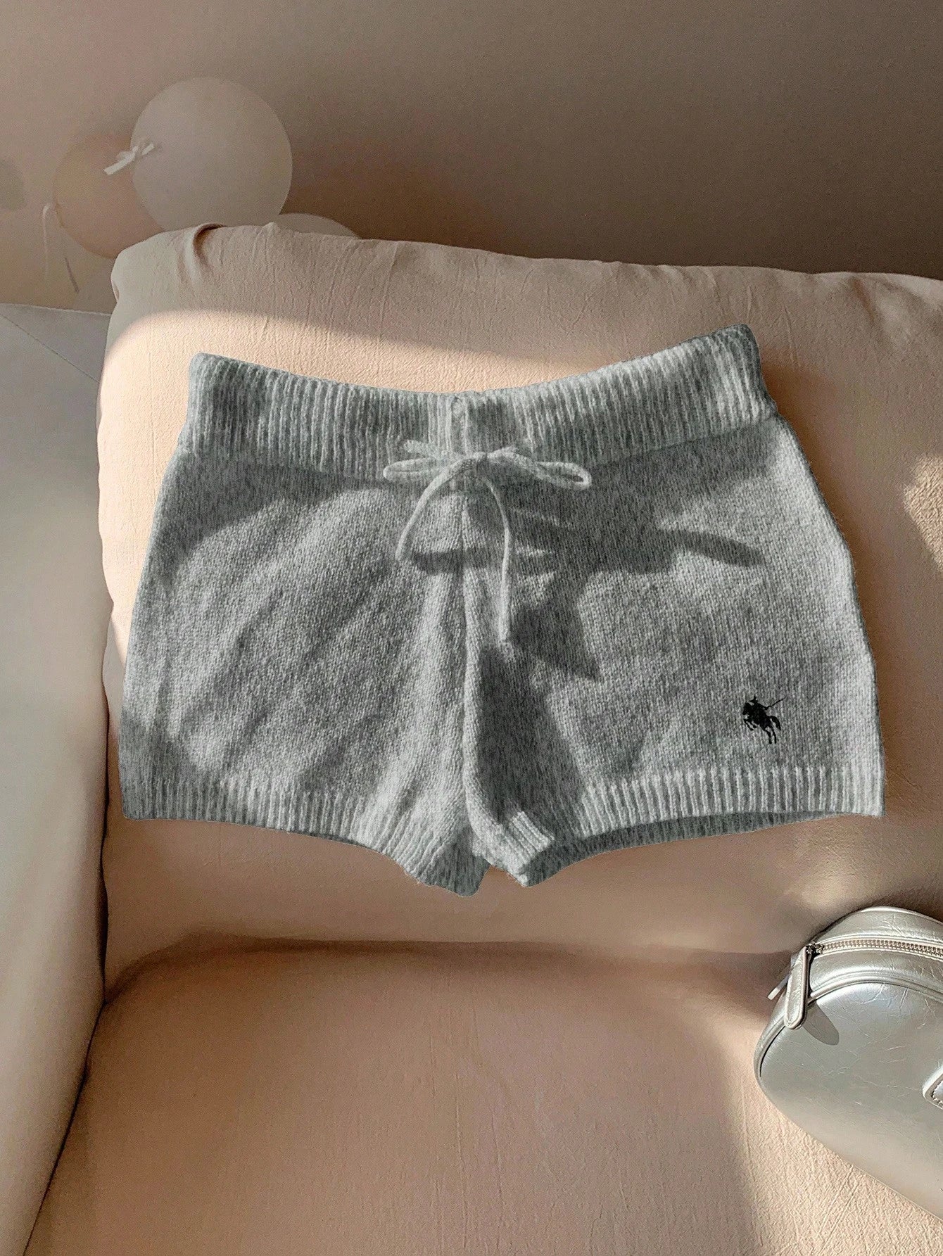 Comfortcana Women Casual Skinny Knit Pants, Versatile, Small Logo Embroidered