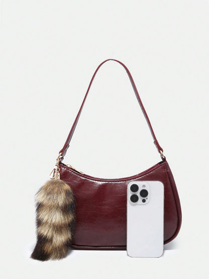 1pc Novachic Women Floral Fabric Casual Shoulder Bag, Zipper Closure, Vintage Style, Underarm Bag, Suitable For Various Occasions