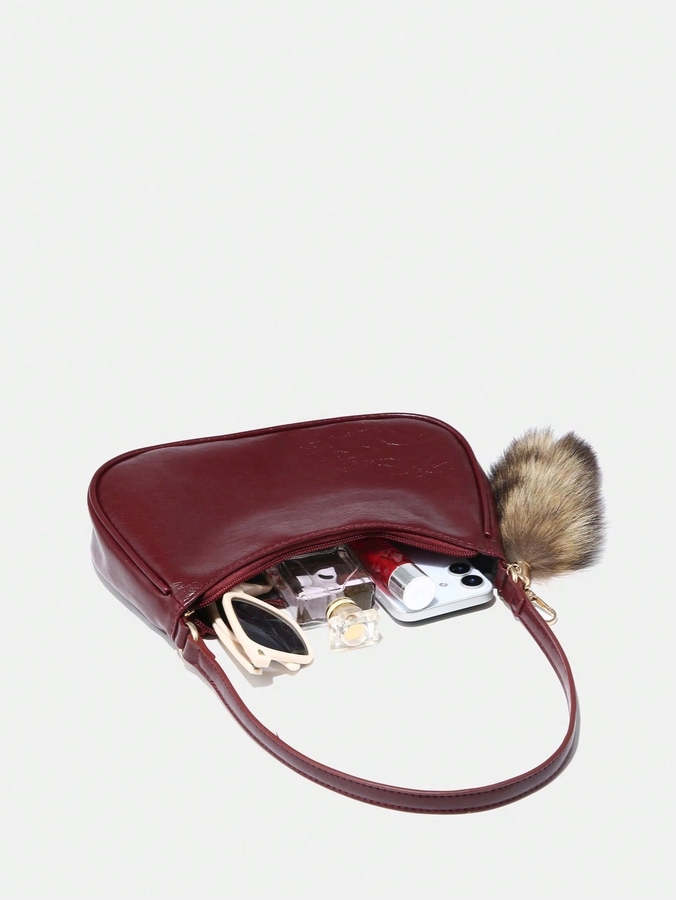 1pc Novachic Women Floral Fabric Casual Shoulder Bag, Zipper Closure, Vintage Style, Underarm Bag, Suitable For Various Occasions