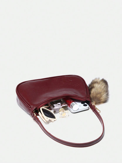 1pc Novachic Women Floral Fabric Casual Shoulder Bag, Zipper Closure, Vintage Style, Underarm Bag, Suitable For Various Occasions