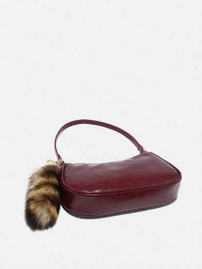 1pc Novachic Women Floral Fabric Casual Shoulder Bag, Zipper Closure, Vintage Style, Underarm Bag, Suitable For Various Occasions