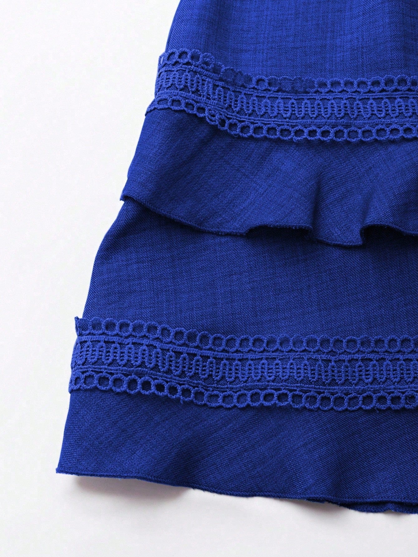 SHEIN Clasi Women's Solid Color Lace Trim Puff Sleeve Mini Dress, Summer