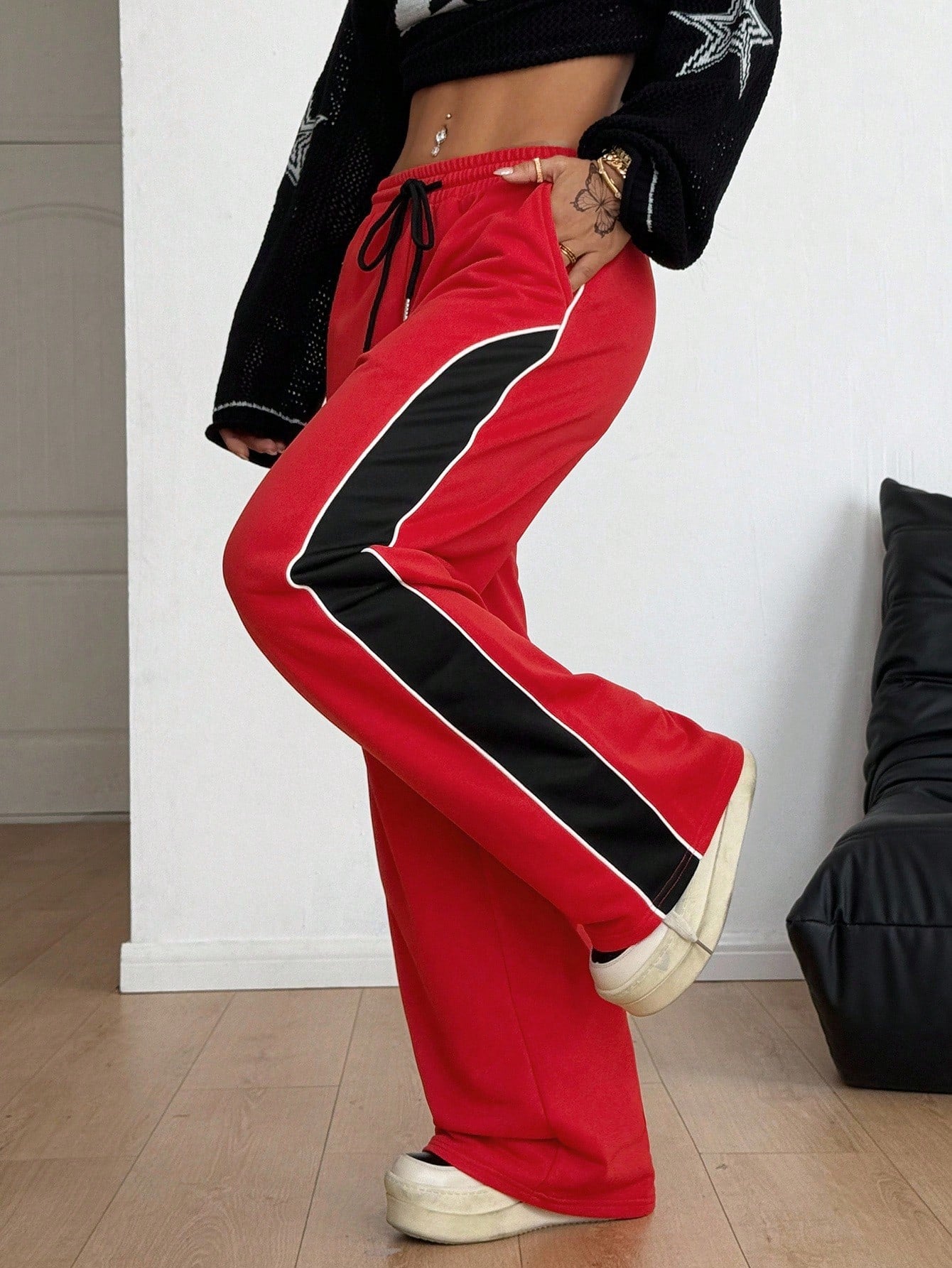 Coolane Women's Spring/Summer Casual Camo Print Drawstring Waist Wide Leg Pants