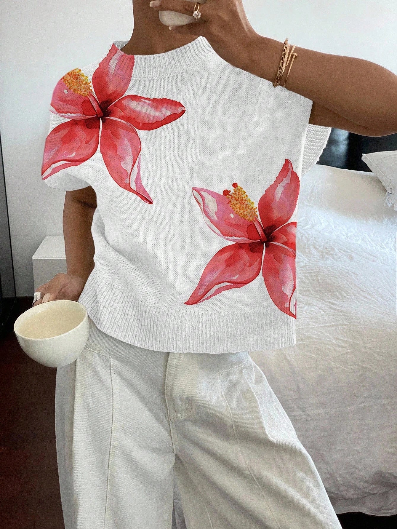 Siren Gaze Women's Casual Elegant Short Sleeve Knit Sweater, Suitable For Summer,Knitted Sweater