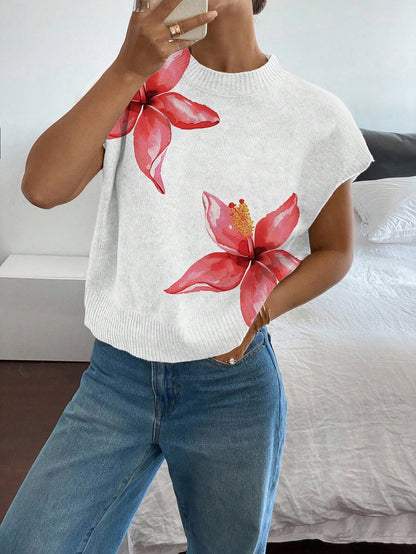 Siren Gaze Women's Casual Elegant Short Sleeve Knit Sweater, Suitable For Summer,Knitted Sweater