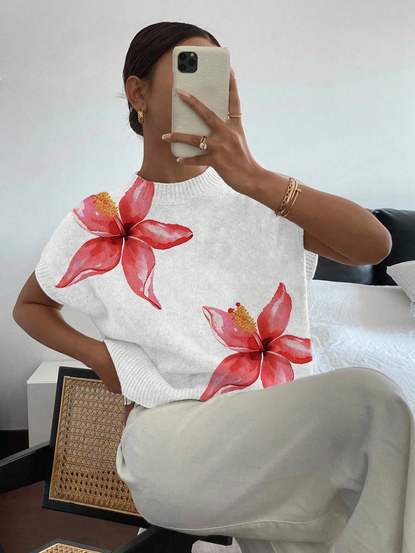 Siren Gaze Women's Casual Elegant Short Sleeve Knit Sweater, Suitable For Summer,Knitted Sweater