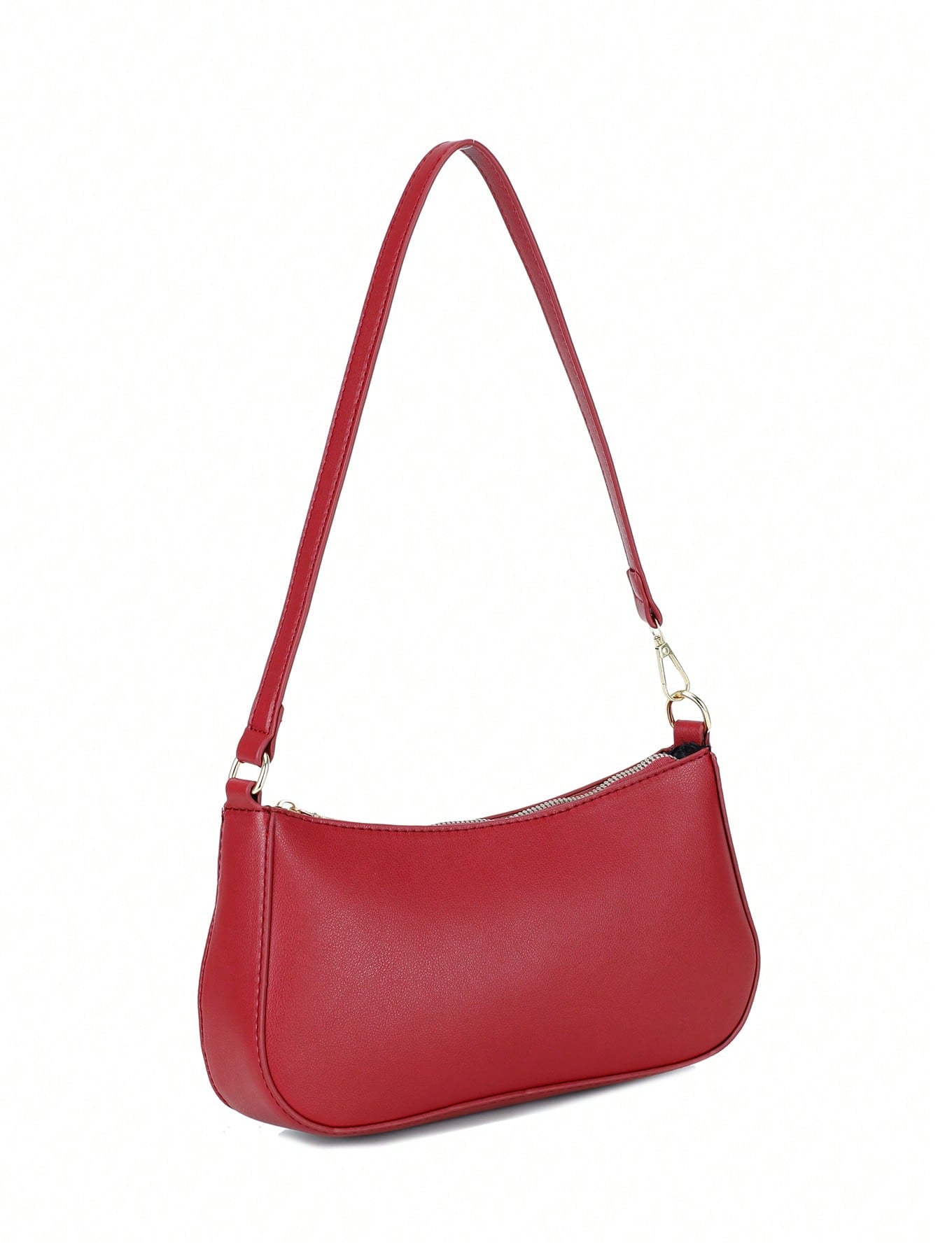 Artificial Patent Leather Minimalist Hobo Bag, Perfect For Music Festival
