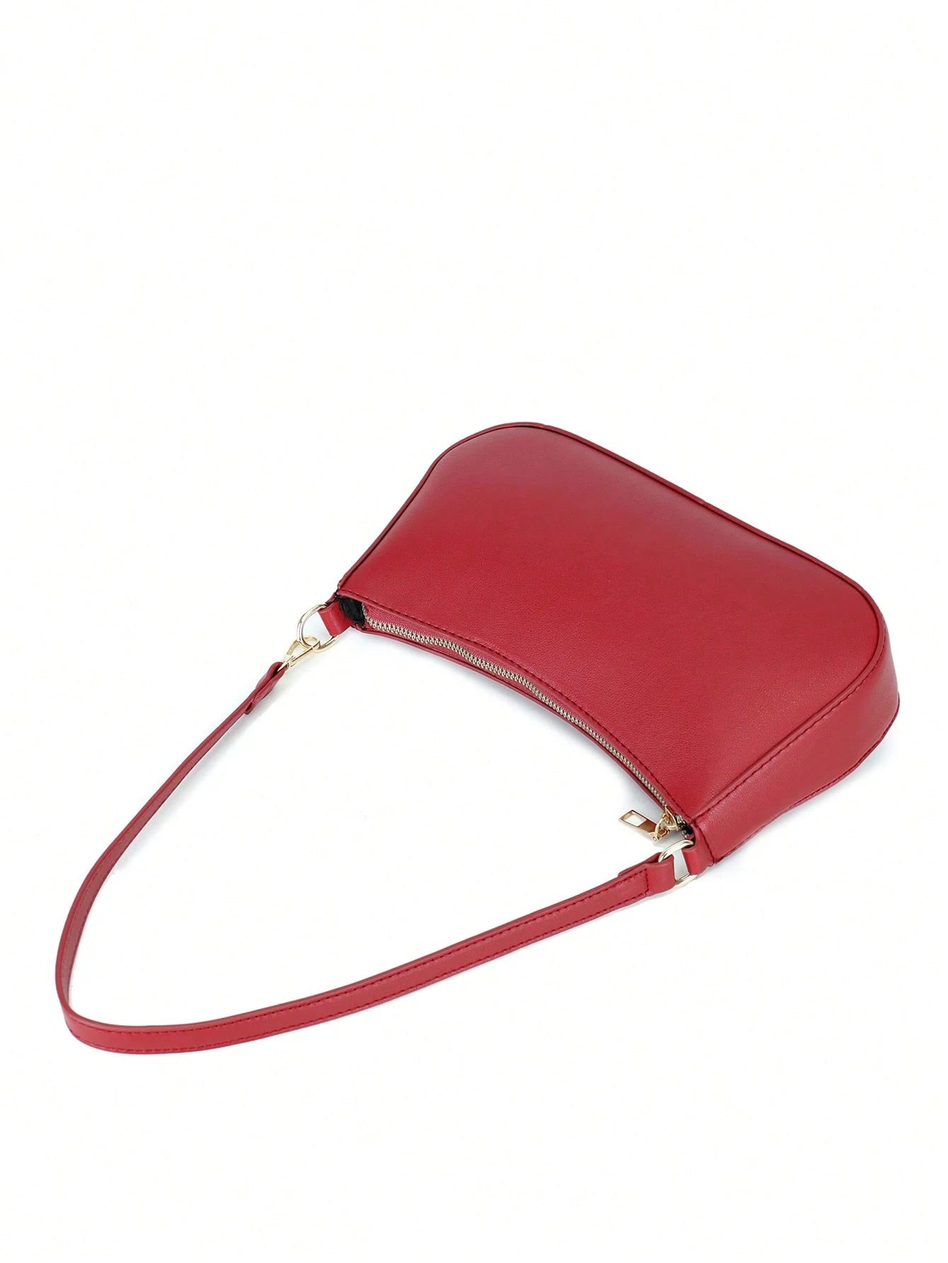 Artificial Patent Leather Minimalist Hobo Bag, Perfect For Music Festival