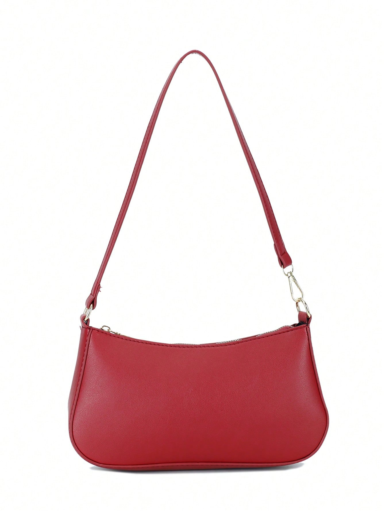 Artificial Patent Leather Minimalist Hobo Bag, Perfect For Music Festival