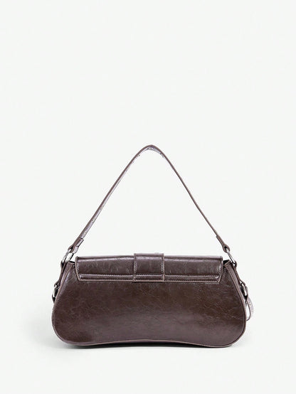 SHEIN X Lucía Bellido SHEIN SXY Fashionable Black Stud Shoulder Bag For Women, Versatile, Shopping Bag, Cool, Street Bag, Teenagers