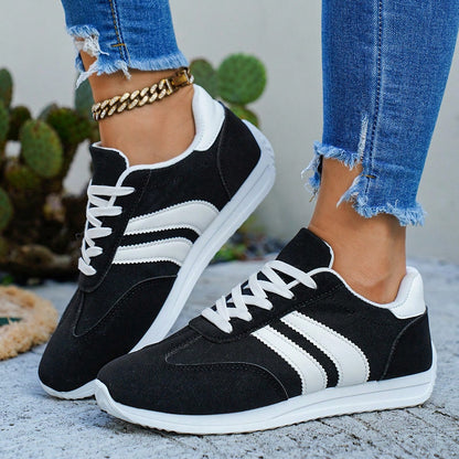 Women'S Retro Lightweight Slip-On Sneakers - White/Green & Red/White Color Options, Synthetic Cover Upper, Breathable Fabric Lining & Cushioned EVA/PVC Sole For Casual Sports & Casual Attire, Ladies Sneakers, Classic Stripe Design