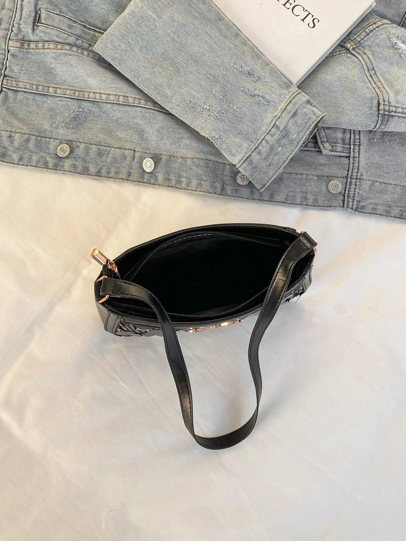 Elegant Crescent-Shaped Underarm Shoulder Bag For Women, Chic Casual Fashion, Solid Color Underarm Bag