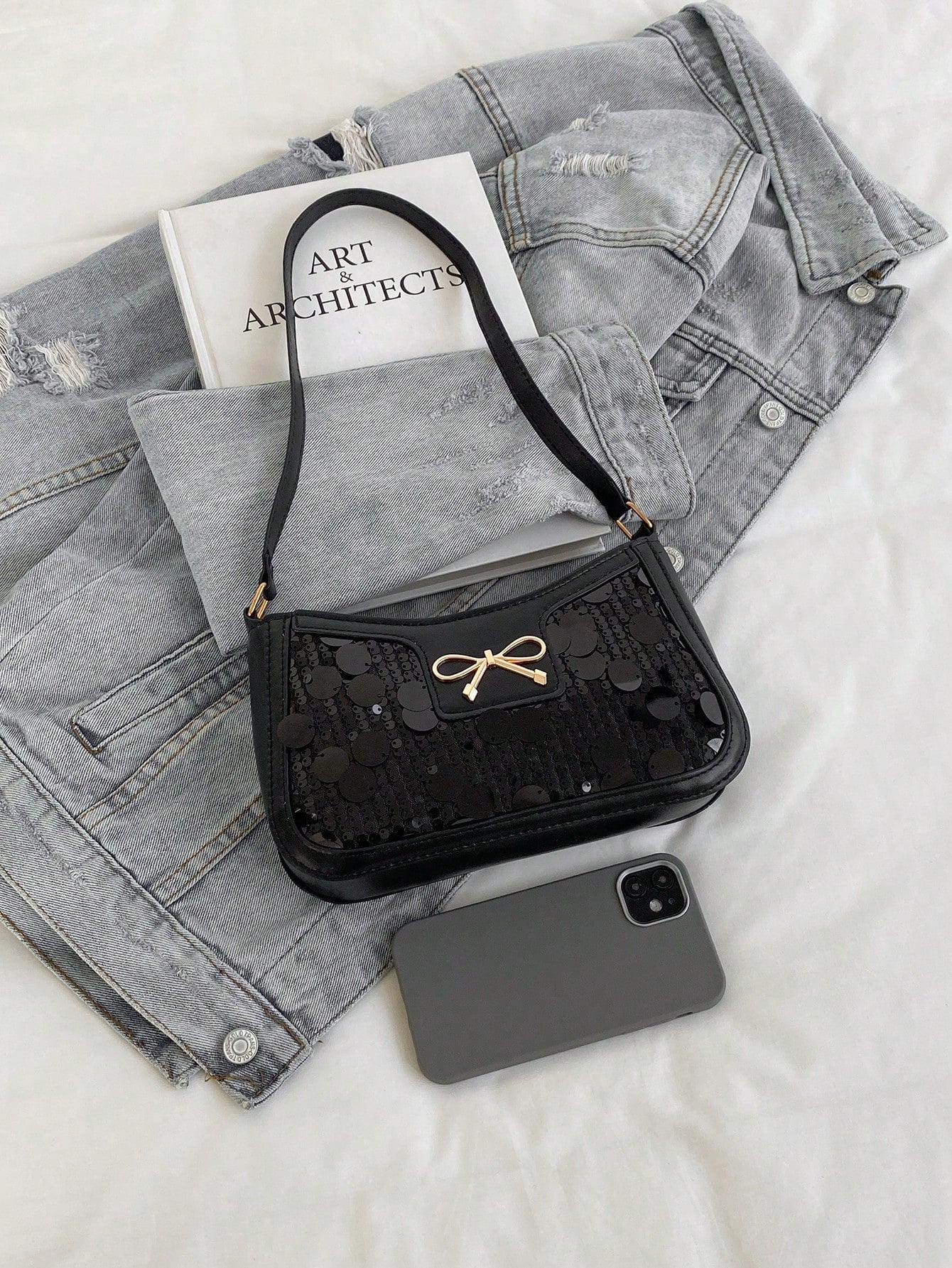 Elegant Crescent-Shaped Underarm Shoulder Bag For Women, Chic Casual Fashion, Solid Color Underarm Bag