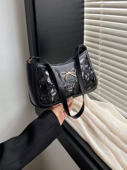 Elegant Crescent-Shaped Underarm Shoulder Bag For Women, Chic Casual Fashion, Solid Color Underarm Bag