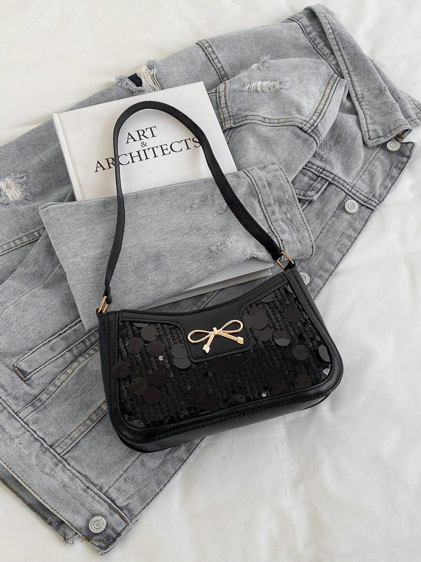 Elegant Crescent-Shaped Underarm Shoulder Bag For Women, Chic Casual Fashion, Solid Color Underarm Bag