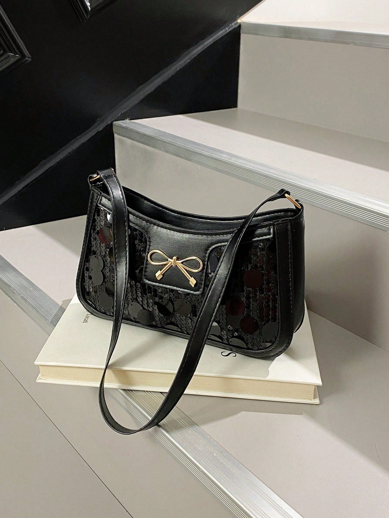 Elegant Crescent-Shaped Underarm Shoulder Bag For Women, Chic Casual Fashion, Solid Color Underarm Bag