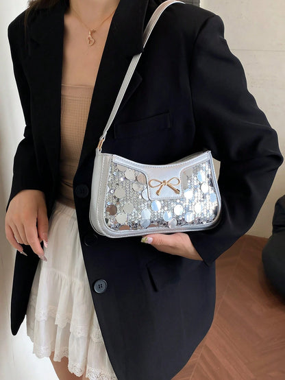 Elegant Crescent-Shaped Underarm Shoulder Bag For Women, Chic Casual Fashion, Solid Color Underarm Bag