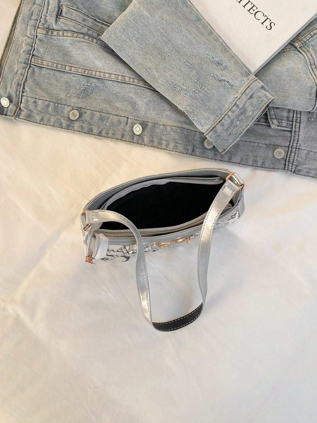 Elegant Crescent-Shaped Underarm Shoulder Bag For Women, Chic Casual Fashion, Solid Color Underarm Bag