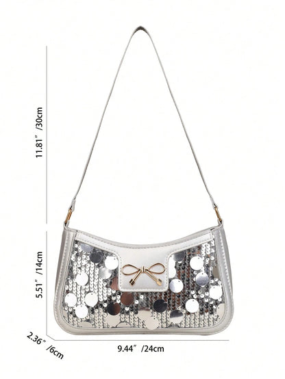 Elegant Crescent-Shaped Underarm Shoulder Bag For Women, Chic Casual Fashion, Solid Color Underarm Bag