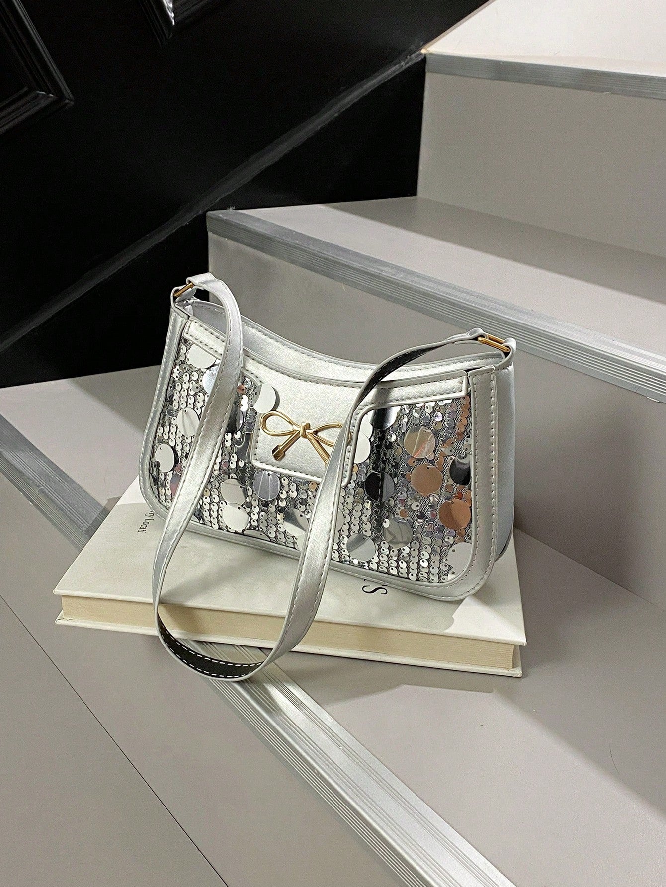 Elegant Crescent-Shaped Underarm Shoulder Bag For Women, Chic Casual Fashion, Solid Color Underarm Bag