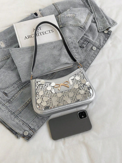 Elegant Crescent-Shaped Underarm Shoulder Bag For Women, Chic Casual Fashion, Solid Color Underarm Bag