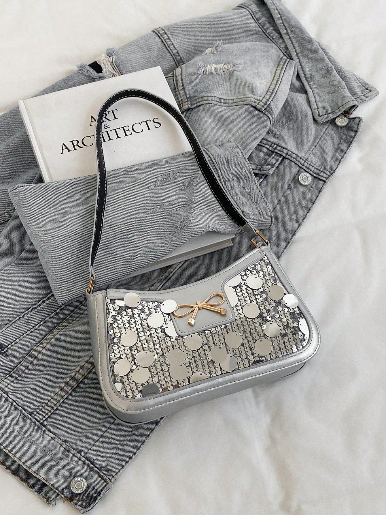 Elegant Crescent-Shaped Underarm Shoulder Bag For Women, Chic Casual Fashion, Solid Color Underarm Bag