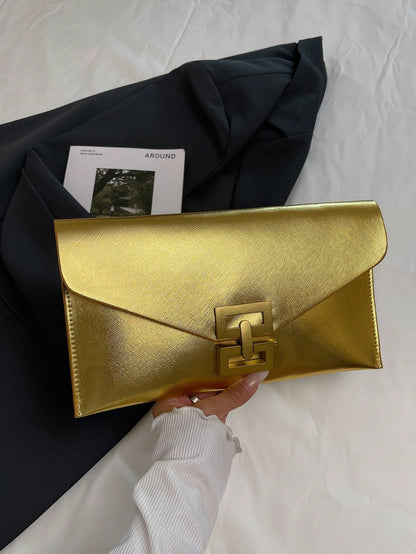 Crocodile Print, Snake Print, Solid Color, Minimalist, Fashionable, Casual PU Clutch, Envelope Bag, Fashionable Clutch Bags For Woman