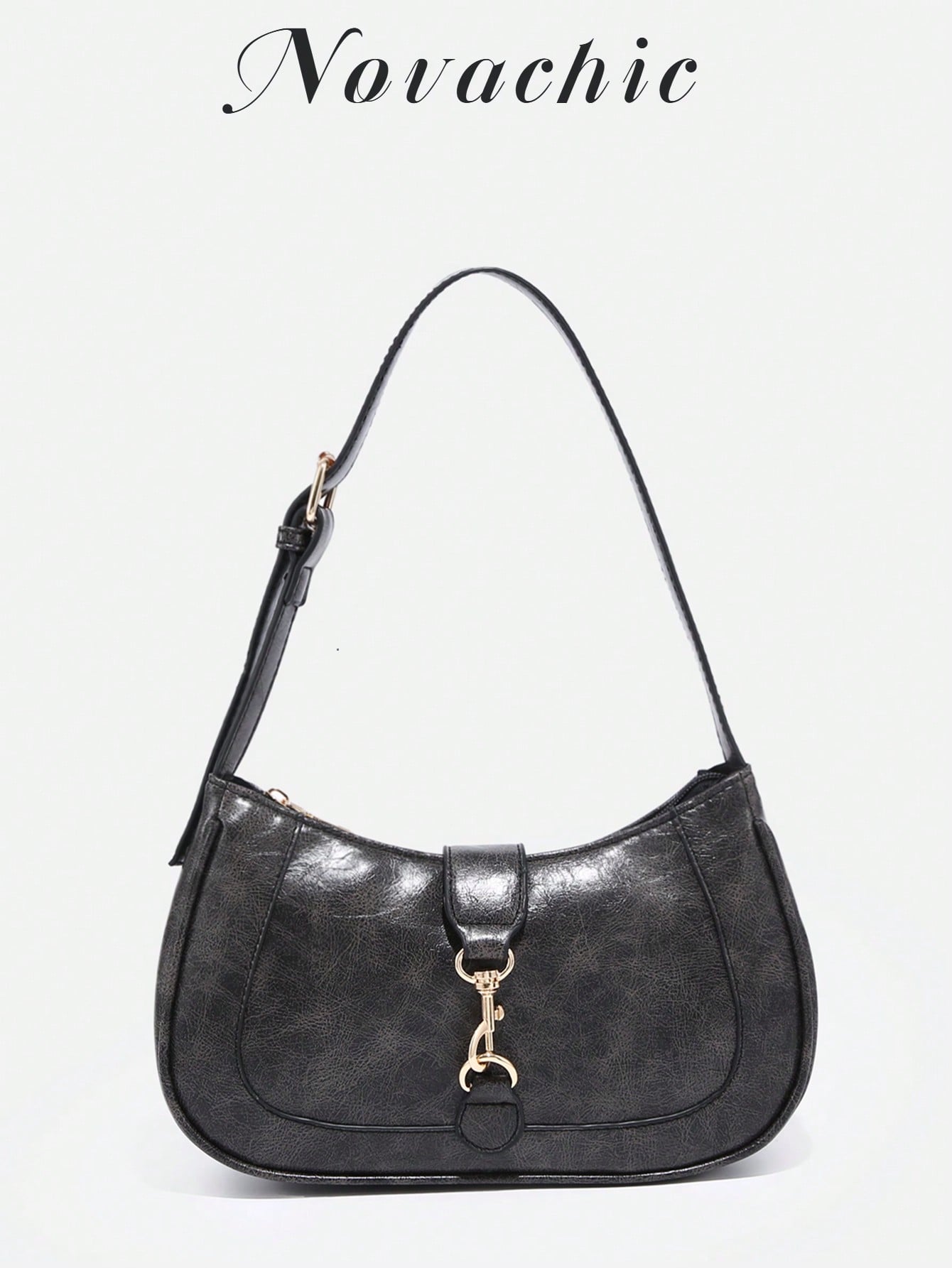 1pc Novachic Women Floral Fabric Casual Shoulder Bag, Zipper Closure, Vintage Style, Underarm Bag, Suitable For Various Occasions