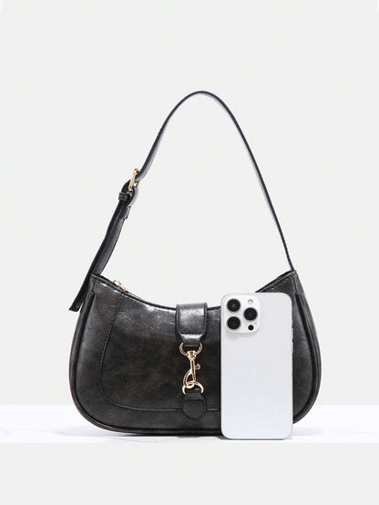 1pc Novachic Women Floral Fabric Casual Shoulder Bag, Zipper Closure, Vintage Style, Underarm Bag, Suitable For Various Occasions