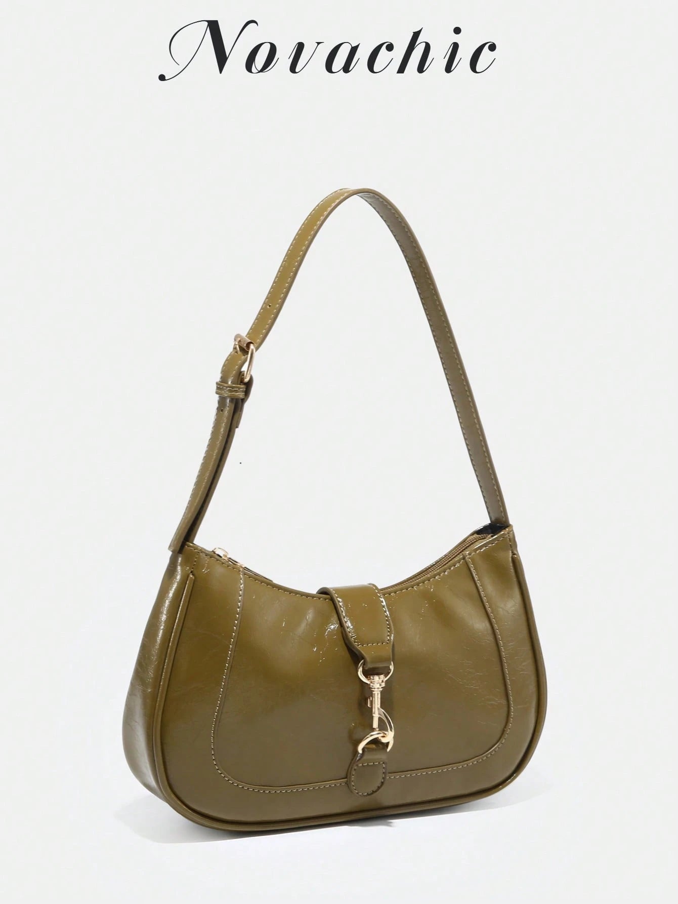 1pc Novachic Women Floral Fabric Casual Shoulder Bag, Zipper Closure, Vintage Style, Underarm Bag, Suitable For Various Occasions