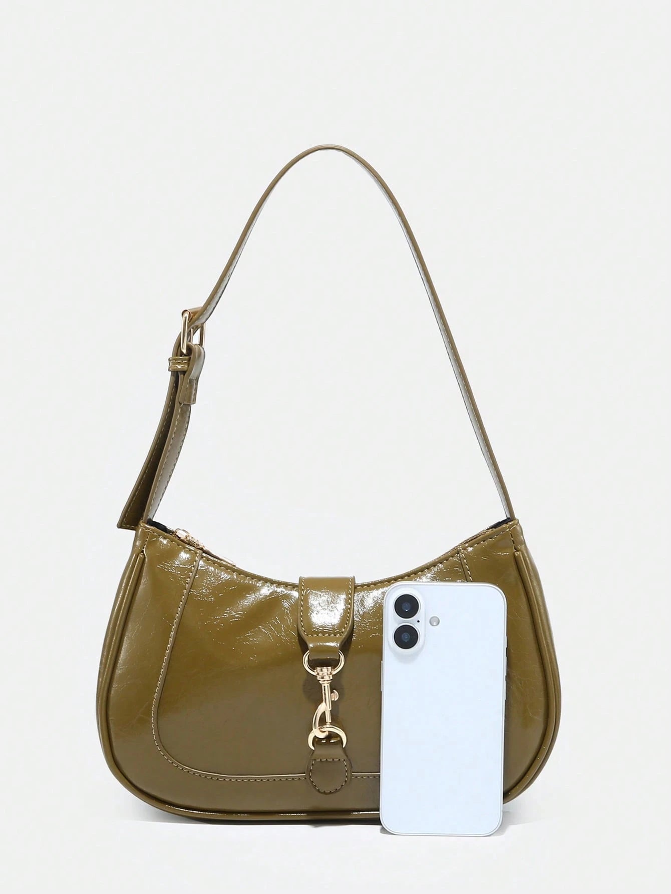 1pc Novachic Women Floral Fabric Casual Shoulder Bag, Zipper Closure, Vintage Style, Underarm Bag, Suitable For Various Occasions