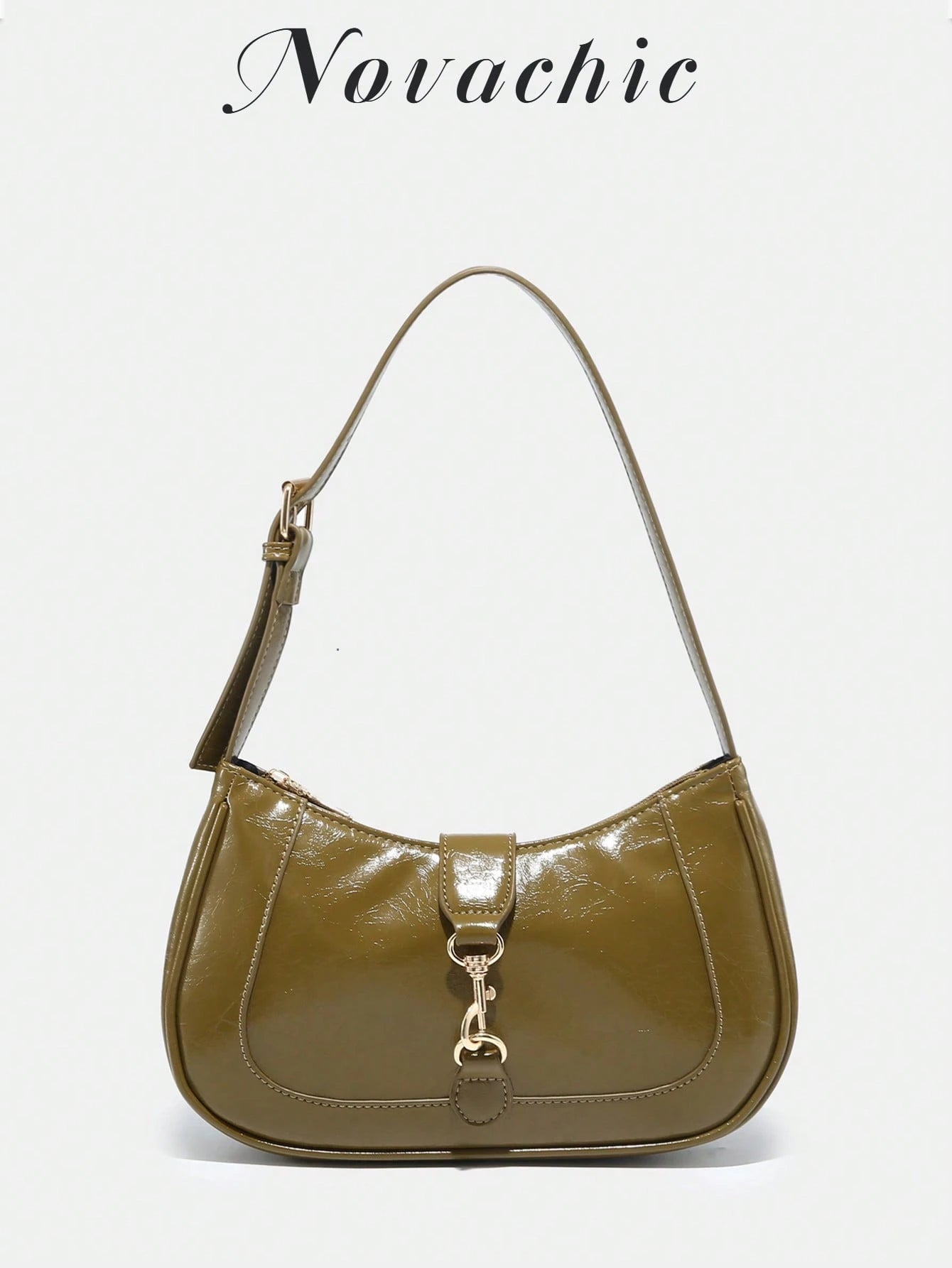 1pc Novachic Women Floral Fabric Casual Shoulder Bag, Zipper Closure, Vintage Style, Underarm Bag, Suitable For Various Occasions