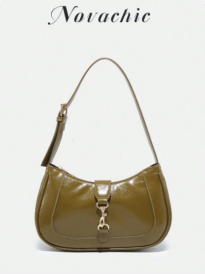 1pc Novachic Women Floral Fabric Casual Shoulder Bag, Zipper Closure, Vintage Style, Underarm Bag, Suitable For Various Occasions