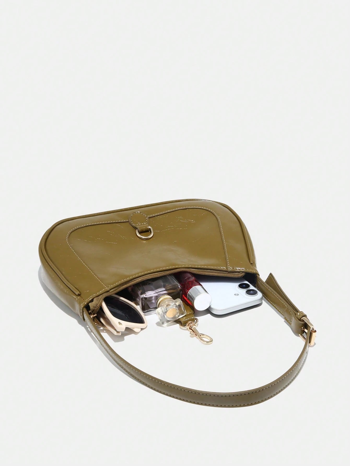 1pc Novachic Women Floral Fabric Casual Shoulder Bag, Zipper Closure, Vintage Style, Underarm Bag, Suitable For Various Occasions