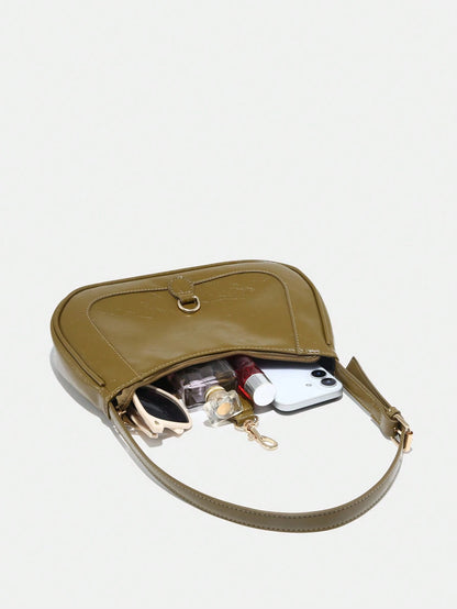 1pc Novachic Women Floral Fabric Casual Shoulder Bag, Zipper Closure, Vintage Style, Underarm Bag, Suitable For Various Occasions