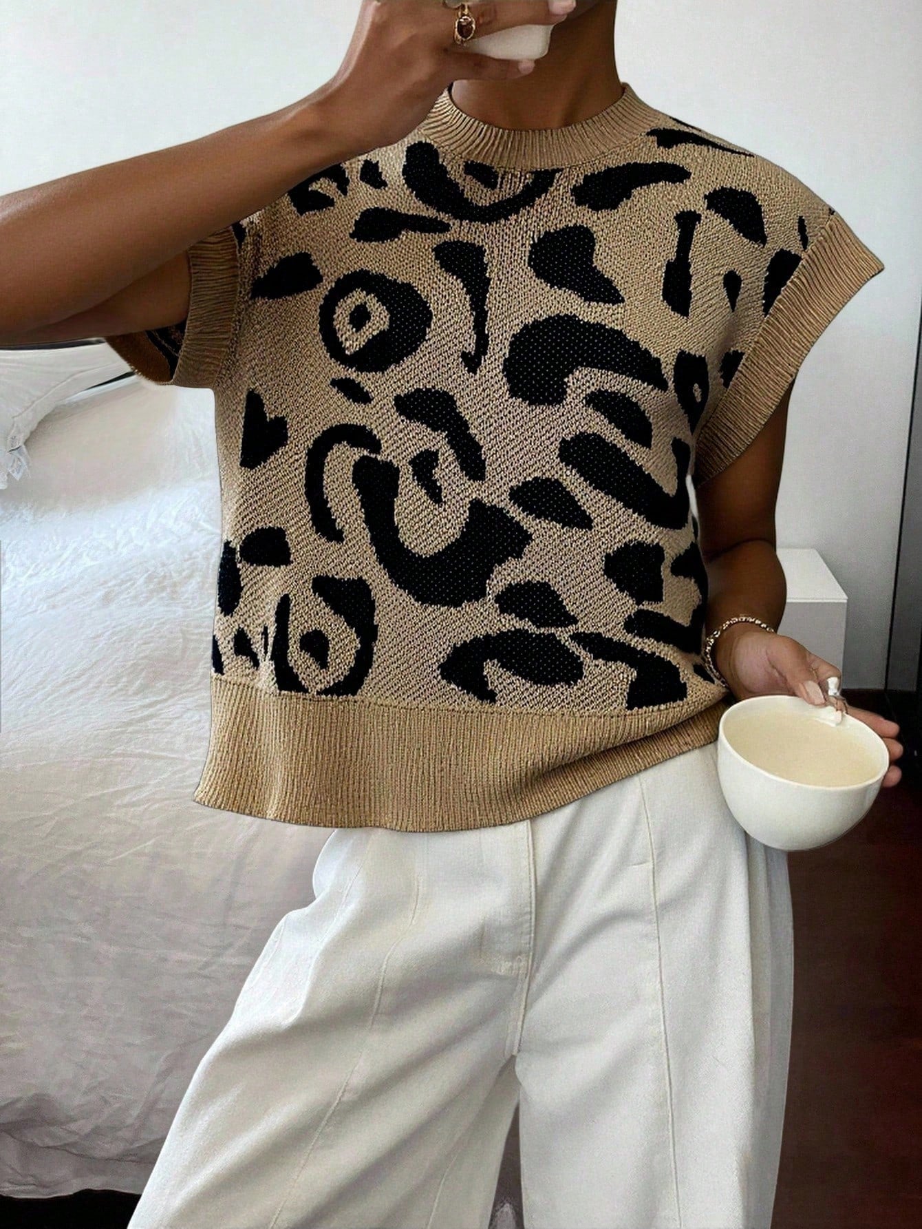 Siren Gaze Women's Casual Elegant Short Sleeve Knit Sweater, Suitable For Summer,Knitted Sweater