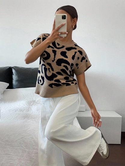 Siren Gaze Women's Casual Elegant Short Sleeve Knit Sweater, Suitable For Summer,Knitted Sweater