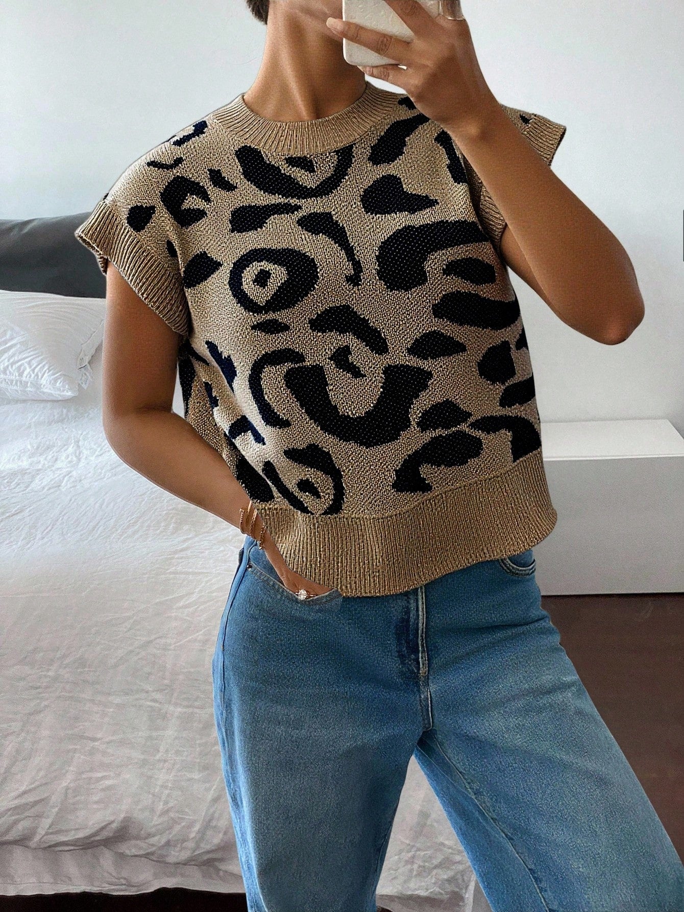 Siren Gaze Women's Casual Elegant Short Sleeve Knit Sweater, Suitable For Summer,Knitted Sweater