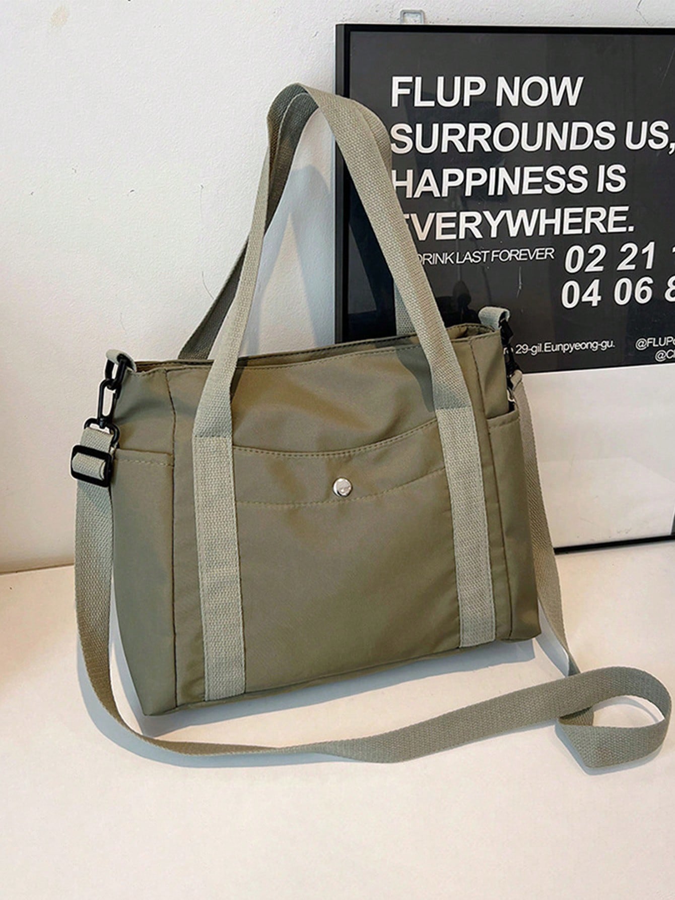 SHEIN X Milania Multi Pocket Tote Bag For Women Canvas Bag With Handle Bag Large Capacity Purse Reusable Handbag, Canvas Tote Bag, Perfect For Daily Use And Travel, Tote Bags For Students, Multiple Compartments, Perfect For Beach