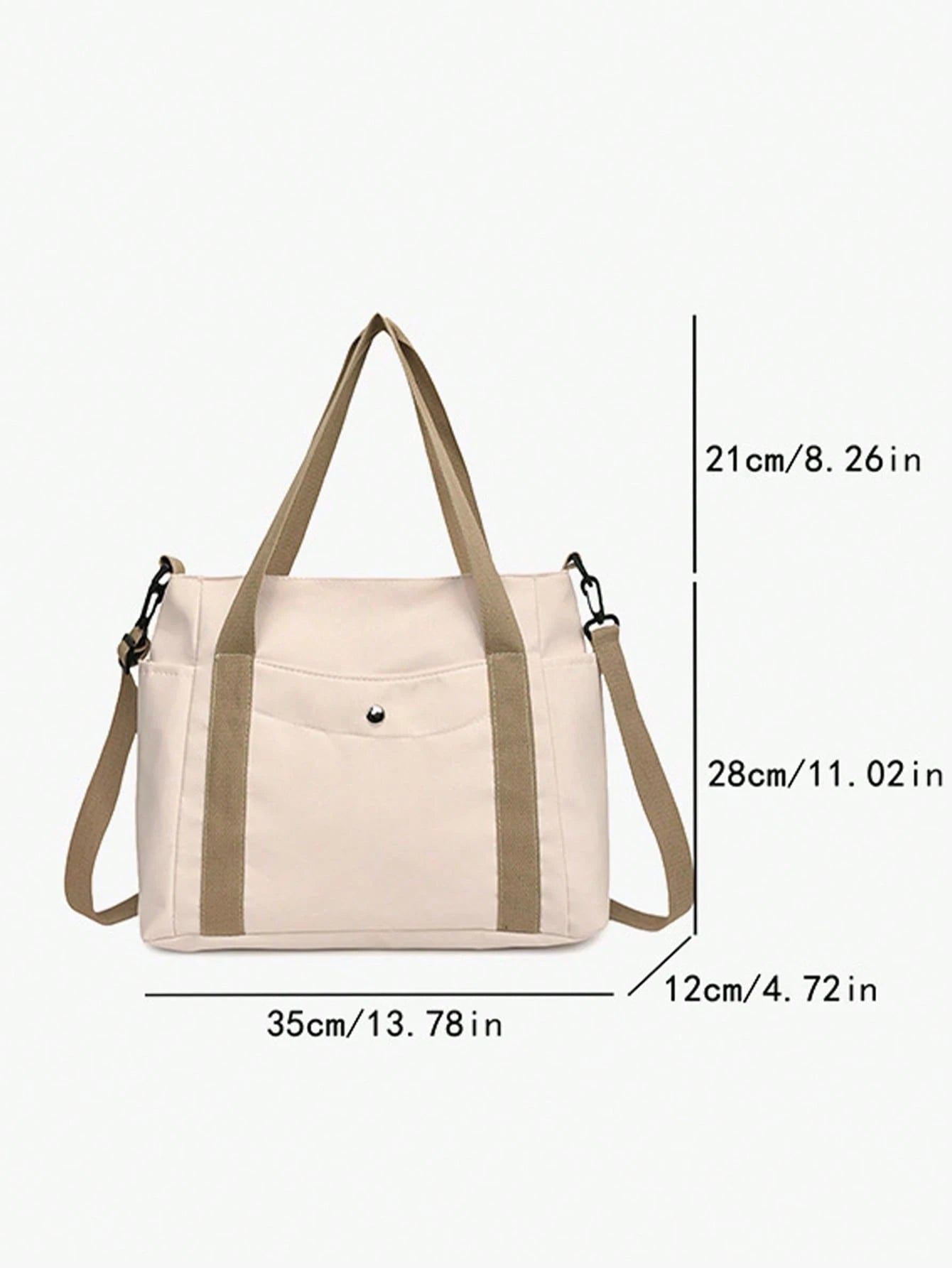 SHEIN X Milania Multi Pocket Tote Bag For Women Canvas Bag With Handle Bag Large Capacity Purse Reusable Handbag, Canvas Tote Bag, Perfect For Daily Use And Travel, Tote Bags For Students, Multiple Compartments, Perfect For Beach