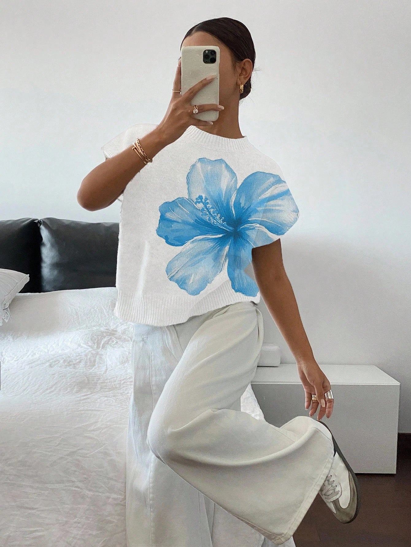 Siren Gaze Women's Casual Elegant Short Sleeve Knit Sweater, Suitable For Summer,Knitted Sweater